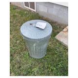 Vintage Galvanized Metal Trash Can
