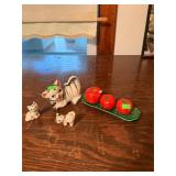 Vintage Ceramic Cats & Tomato Set