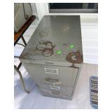 Vintage Metalstand Golden File Cabinet