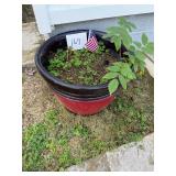 Large Red Plastic Outdoor Planter