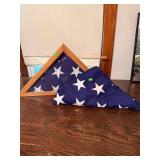 US Flag in Triangle Display Case