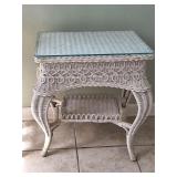White Wicker Table
