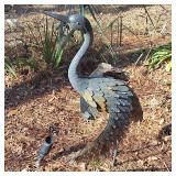 Metal Crane Statue
