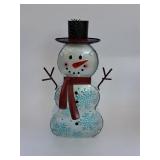 Glass Snowman Candle Holder