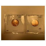 1945 MS 65 RED AND 1945-D MS 65 RED LINCOLN