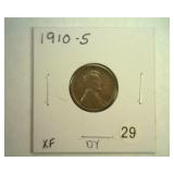 1910-S LINCOLN CENT EXTRA FINE