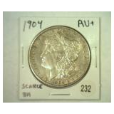 1904 MORGAN SILVER DOLLAR AU+