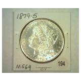 1879-S MORGAN SILVER DOLLAR MS 64