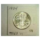 1934 WALKING LIBERTY HALF DOLLAR MS 63