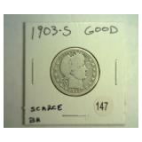 1903-S BARBER QUARTER GOOD SCARCE