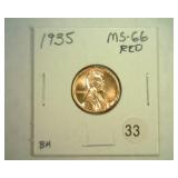 1935 LINCOLN CENT MS 66 RED