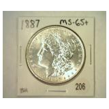 1887 MORGAN SILVER DOLLAR MS-65+