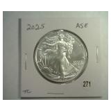 2025 AMERICAN SILVER EAGLE MINT STATE