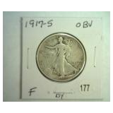1917-S OBVERSE WALKING LIBERTY HALF FINE