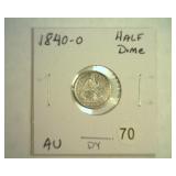 1840-O SEATED LIBERTY HALF DIME AU