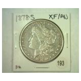 1878-S MORGAN SILVER DOLLAR XF/AU