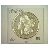 1878-CC MORGAN SILVER DOLLAR AU