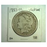 1883-CC MORGAN SILVER DOLLAR VG/F