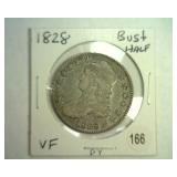 1828 BUST HALF DOLLAR VF