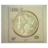 1886-O MORGAN SILVER DOLLAR XF