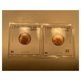 1940-D MS 66 R/B AND 1940-S MS 65 RED LINCOLN CENT