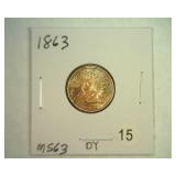1863 INDIAN CENT MS63