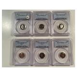 6 PIECES ROOSEVELT DIME PCGS PR69DCAM