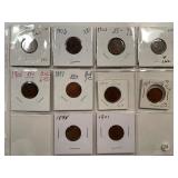10 PIECES XF-AU INDIAN CENTS