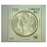 1880 MORGAN SILVER DOLLAR CHOICE AU