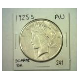 1925-S PEACE DOLLAR AU SCARCE