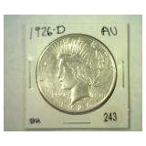 1926-D PEACE DOLLAR ABOUT UNCIRCULATED