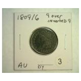 1809/6 9 OVER INVERTED 9 HALF CENT AU