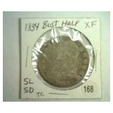1834 BUST HALF DOLLAR SMALL LETTERS, SMALL DATE EF