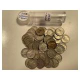 1 (50 PC) ROLL 1940-1945 MERCURY DIMES CIRC