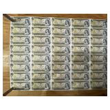 CANADA UNCUT SHEET OF 40 1973 $1 BANKNOTES
