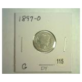 1897-O BARBER DIME GOOD