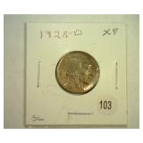 1928-D BUFFALO NICKEL EXTRA FINE