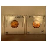 1944-D MS 66 R/B AND 1947 MS 65 RED LINCOLN