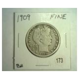 1909 BARBER HALF DOLLAR FINE