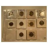 10 PIECES XF-AU BUFFALO NICKELS
