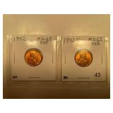 1942 MS 64 RED AND 1942-D MS 65 RED LINCOLN