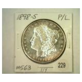 1898-S MORGAN SILVER DOLLAR MS-63 PL