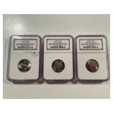 3 PIECES WASHINGTON QUARTER NGC BRILLIANT UNC.