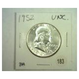 1952 FRANKLIN HALF DOLLAR UNC.