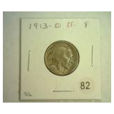 1913-D TYPE 2 BUFFALO NICKEL FINE