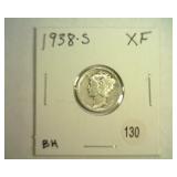 1938-S MERCURY DIME EXTRA FINE