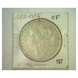 1882-O/S MORGAN SILVER DOLLAR EXTRA FINE