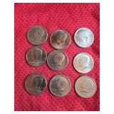 Nine 1971 Half Dollars