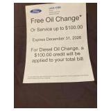 Lade Ford Oil Change OR $100 Service*