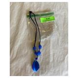 Sapphire blue glass teardrop choker style